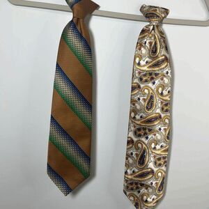2 Vintage Clip on Ties